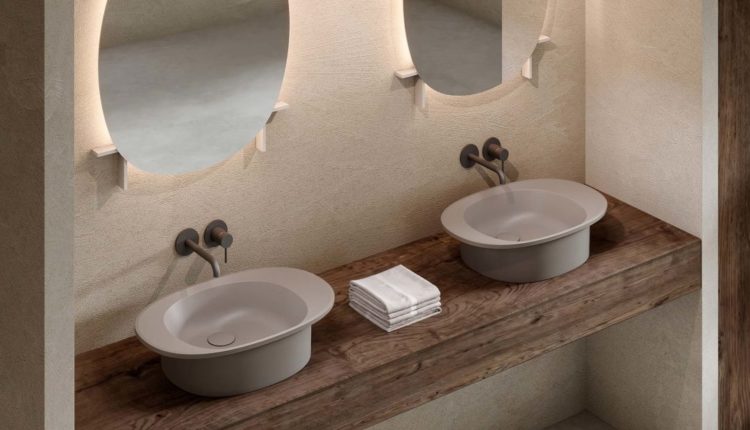 Azzurra Ceramica Iride lavabo da appoggio su piano Cersaie