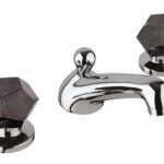 Mamoli Penta Collection lavabo tre fori cromo e marmo nero Marquina