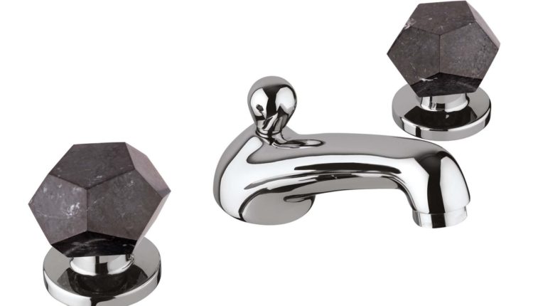 Mamoli Penta Collection lavabo tre fori cromo e marmo nero Marquina