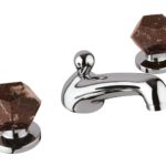 Mamoli Penta Collection lavabo tre fori cromo e marmo rosso Levanto