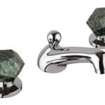 Mamoli Penta Collection lavabo tre fori cromo e marmo verde Guatemala