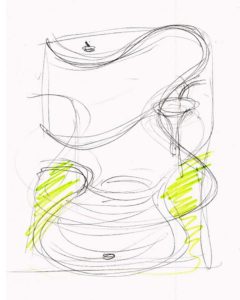Massimo Iosa Ghini schizzo del progetto Inner Equlibrium Garden