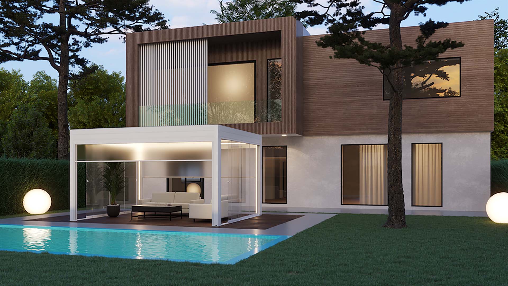 Mv Line pergola bioclimatica modello Ischia