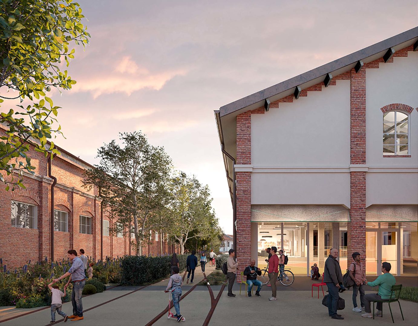 Settanta7 render della riqualificazione dell'Ex Scalo Ravone a Bologna