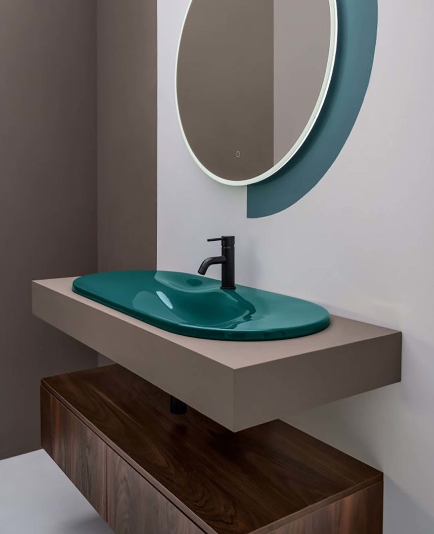 Spazio Colavene lavabo Delano a incasso colore Petrolio