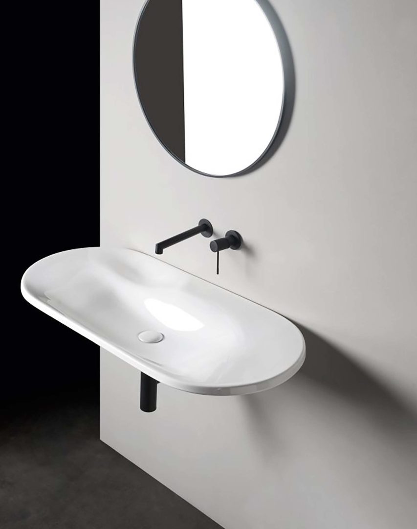 Spazio Colavene lavabo Delano sospeso colore bianco lucido