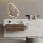 antoniolupi FortePiano a lavabo singolo rotondo nel marmo bianco