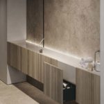 antoniolupi Lineadacqua mobile terra con cassetti aperti