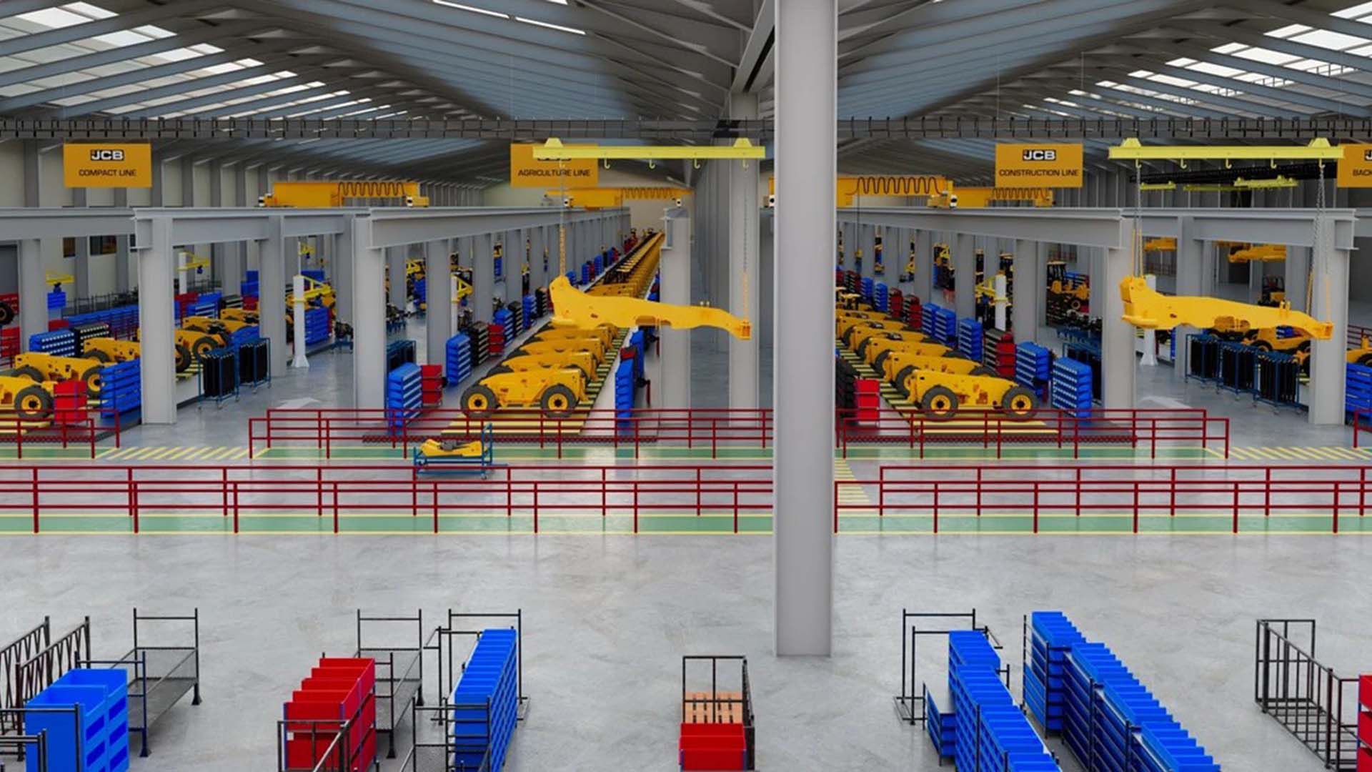 Jcb impianto di verniciatura a polvere