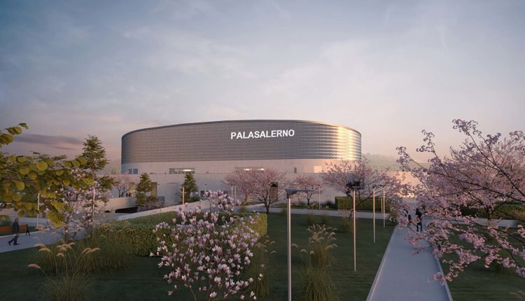 Sportium Palasport Arena Salerno vista dagli spazi verdi