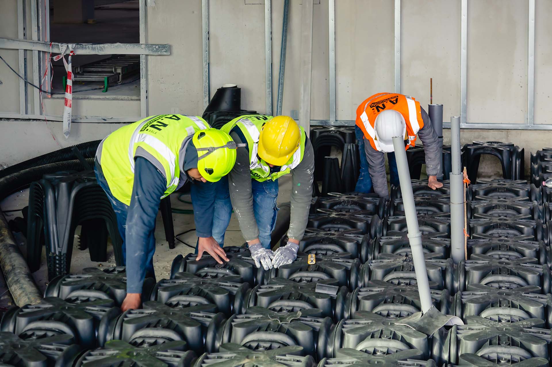 Posa del solaio di fondazione di tipo areato