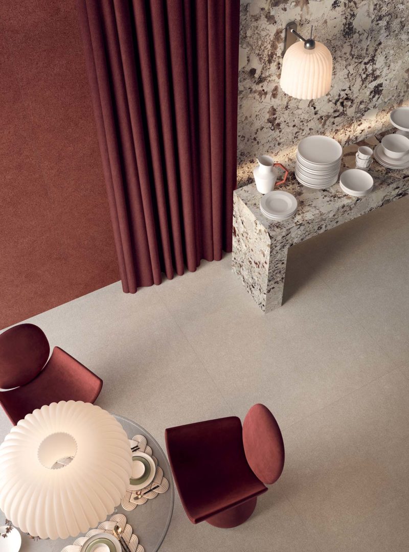 Cotto D'Este Arketipo pulvissolida honed carminio solida natural allure alaska