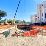 Inizio dello scavo del sottovia e primi rinvenimenti archeologici | ©arch. Felipe Lozano Lalinde
