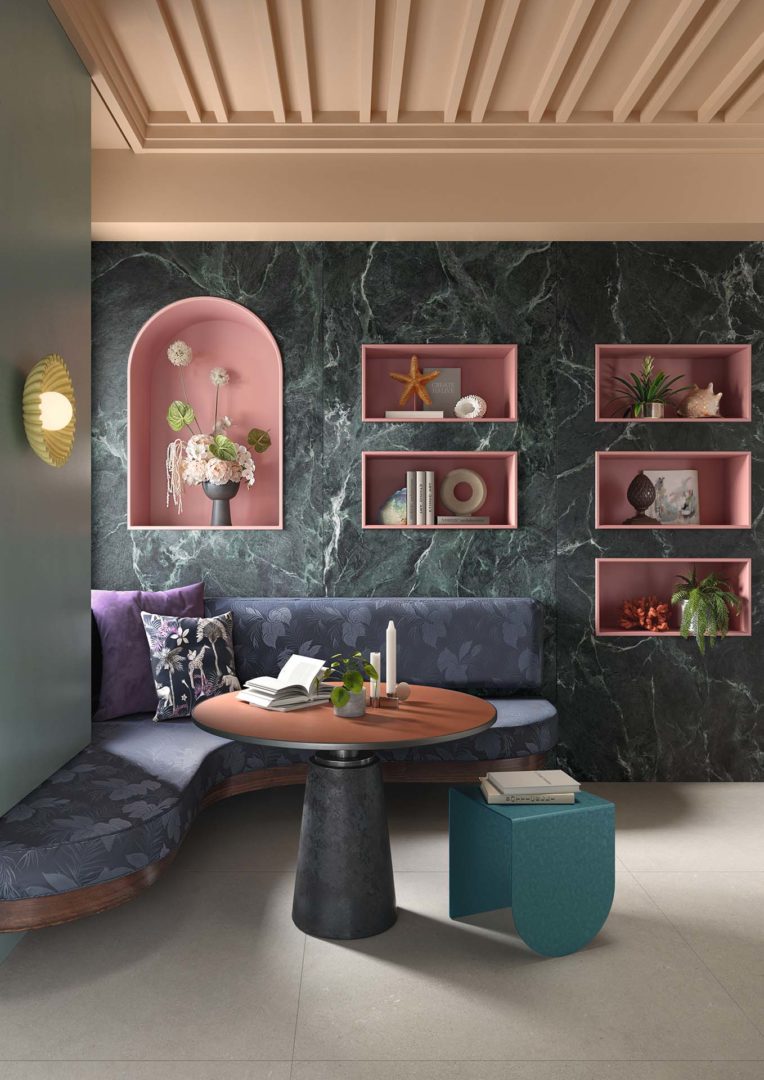 Lea Ceramiche collezione Intense crete e Noblesse verdealpi