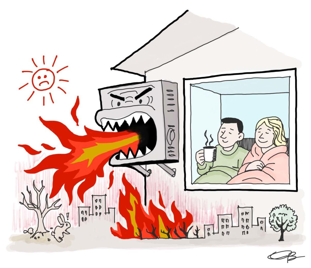 Rappresentazione dell'impatto della climatizzazione sull'ambiente | ©Giambattista Brizzi