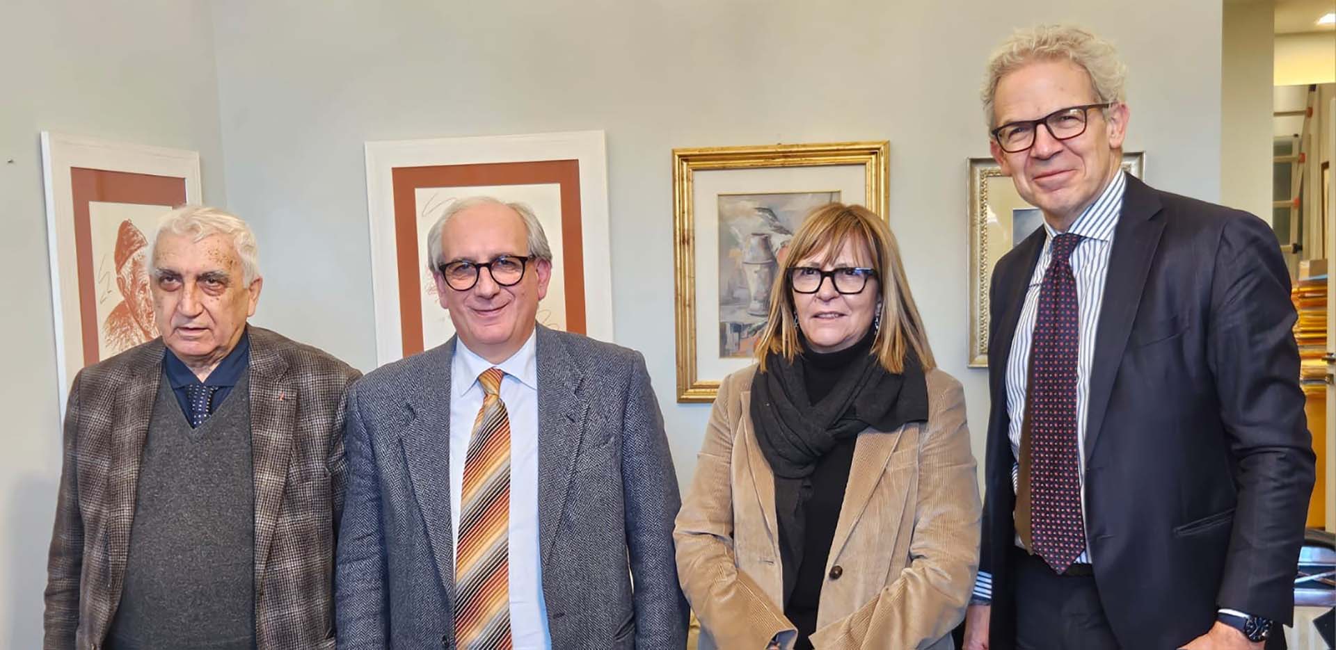 Da sinistra Angelo Domenico Perrini, Massimo Crusi, Manuela Rinaldi e Marco Spinetto