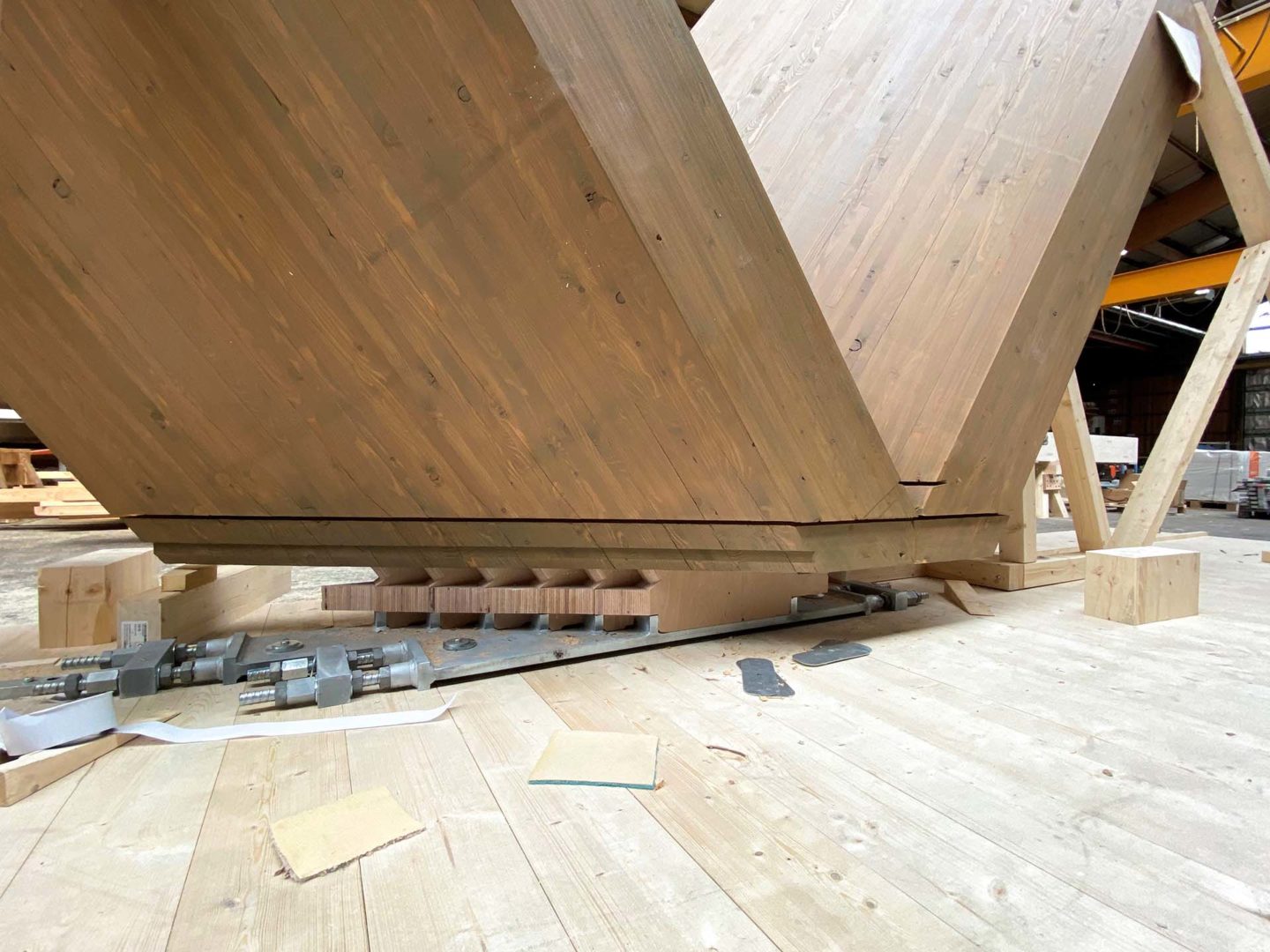 Dettaglio costruttivo della facciata in legno