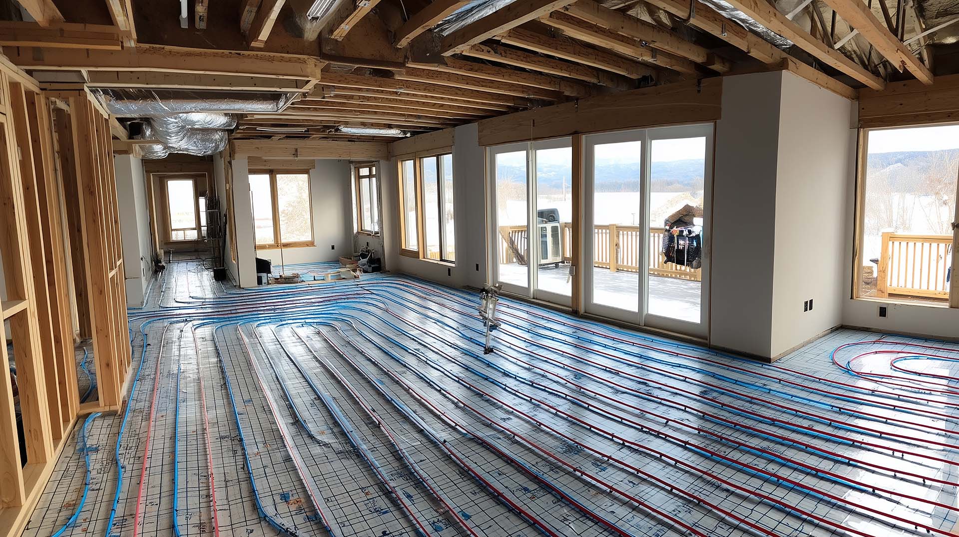 Il sistema radiante a pavimento armonizza temperatura e benessere degli ambienti, integrandosi perfettamente con l’involucro riqualificato