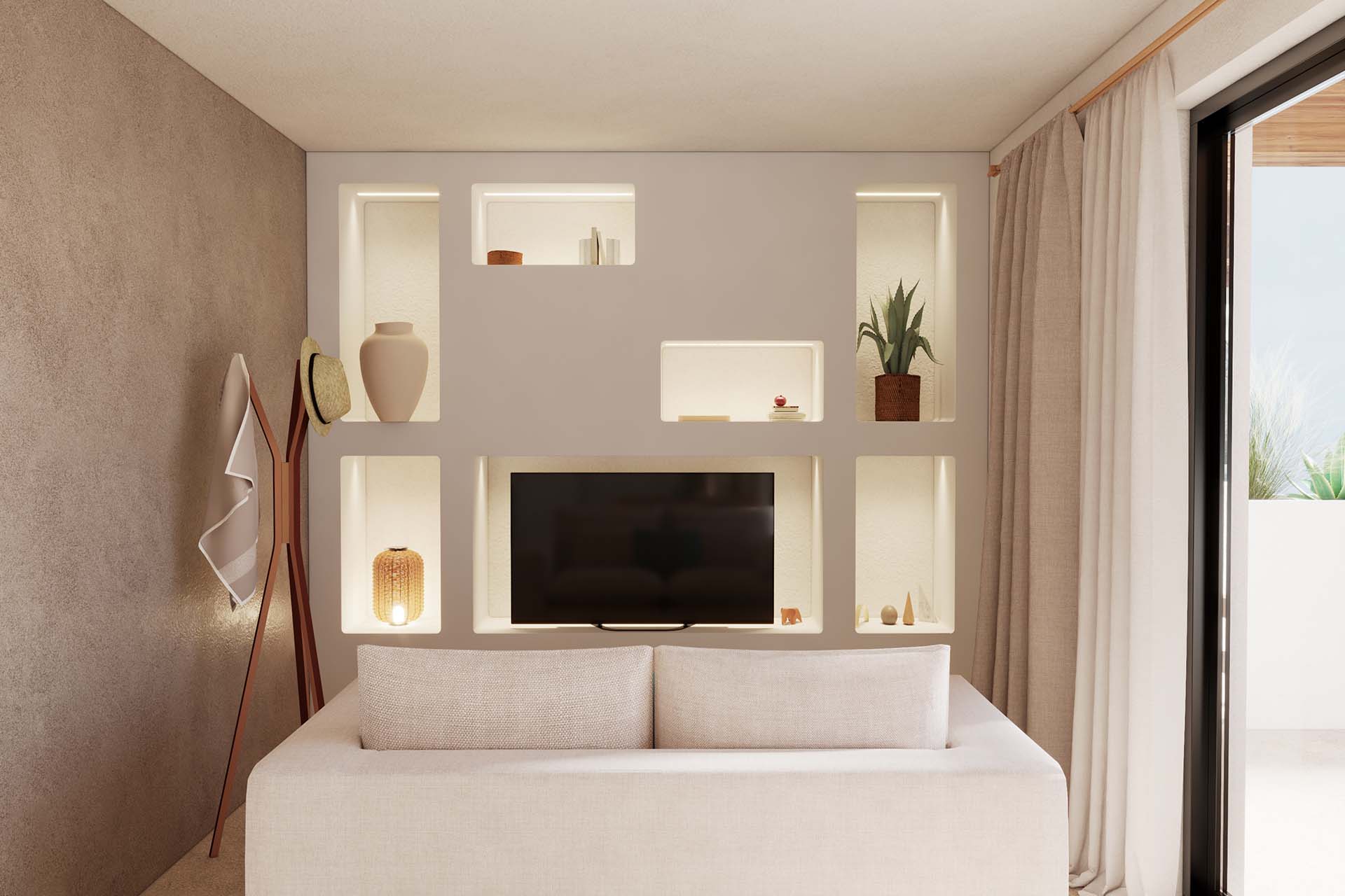 Contract District Group Perola da Cruz: dettaglio dell'attico, zona tv