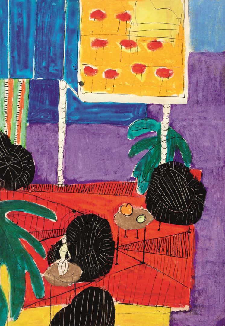 Ettore Sottsass: esame di architettura degli interni, composizione con elementi d'arredo