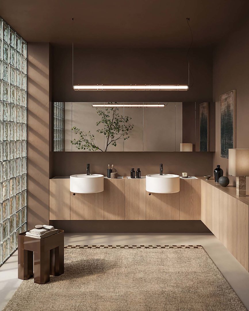 Il nuovo mobile lavabo modulare Enea di Ceramica Cielo, design Andrea Parisio e Giuseppe Pezzano