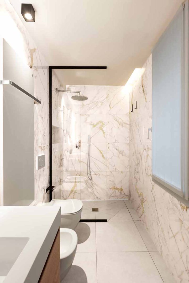 Studio Marco Piva appartamento Milano quartiere Washington bagno | ©Maurizio Morra