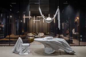 Una parte degli spazi espositivi di Ydf Interiors