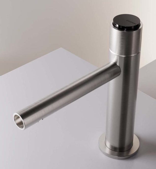 Zazzeri Tubex acciaio satinato con manetta cilindrica e inserto carbon lucido